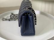 Chanel Mini Flap Bag Dark Blue Lambskin Silver Hardware Size 20cm - 5