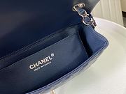Chanel Mini Flap Bag Dark Blue Lambskin Silver Hardware Size 20cm - 2