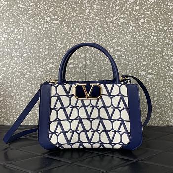 Valentino Vlogo Signature Small Handbag In Toile Iconographe Cotton Size 28x18x11 cm