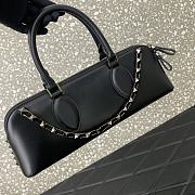 Valentino Rockstud E/W Calfskin Handbag Black Size 34x11x8 cm - 5