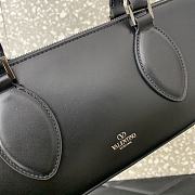 Valentino Rockstud E/W Calfskin Handbag Black Size 34x11x8 cm - 4
