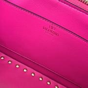 Valentino Rockstud E/W Calfskin Handbag Neon Pink Size 34x11x8 cm - 4