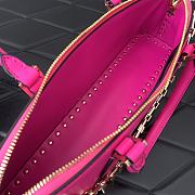 Valentino Rockstud E/W Calfskin Handbag Neon Pink Size 34x11x8 cm - 3