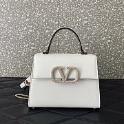 Valentino Small Vsling Handbag With Jewel Embroidery White Size 22x17x9 cm - 1