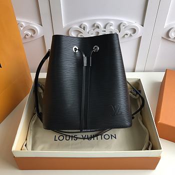 Louis Vuitton M54366 NéoNoé MM Bucket Bag Black Epi Size 26 x 26 x 17.5 cm
