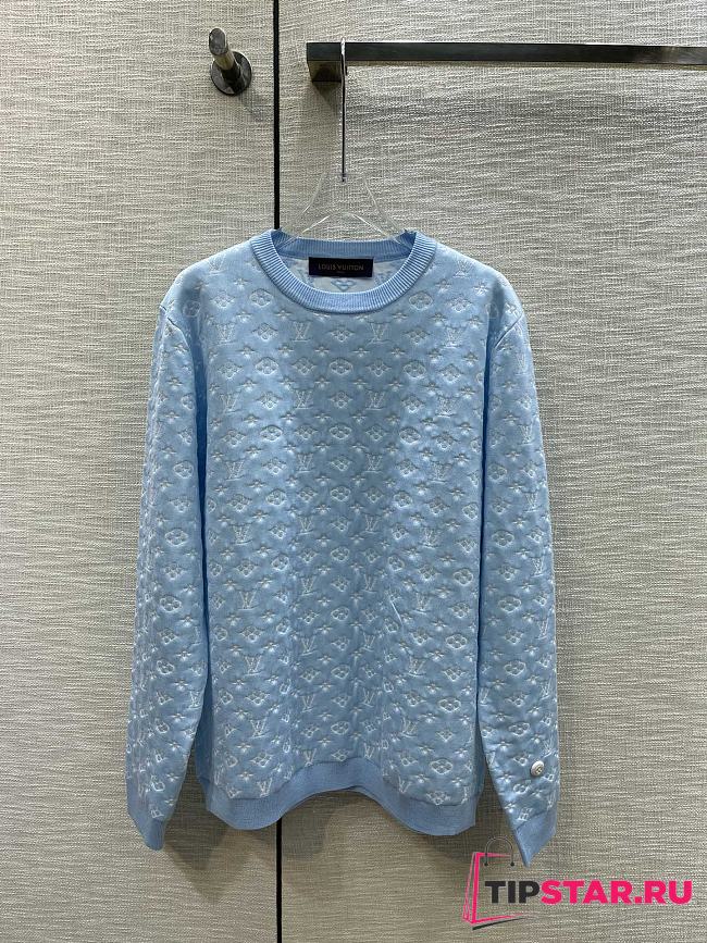 Louis Vuitton Monogram Jacquard Sweater Blue - 1