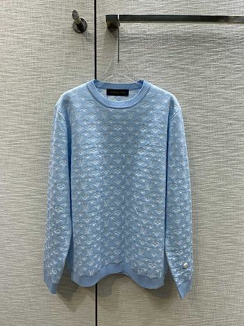 Louis Vuitton Monogram Jacquard Sweater Blue
