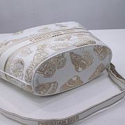 Dior Hat Basket Bag White and Gold-tone Gradient Butterflies Embroidery Size 27 x 20 x 8 cm - 4