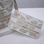 Dior Hat Basket Bag White and Gold-tone Gradient Butterflies Embroidery Size 27 x 20 x 8 cm - 2