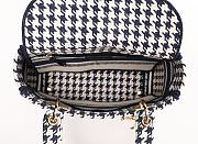 Dior Medium Lady D-Lite Bag Black and White Houndstooth Embroidery Size 24 x 20 x 11 cm - 4