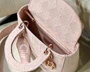 Dior Medium Lady D-Lite Bag Rosewood Cannage Embroidery & Rose Gold Size 24 x 20 x 11 cm - 5