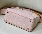 Dior Medium Lady D-Lite Bag Rosewood Cannage Embroidery & Rose Gold Size 24 x 20 x 11 cm - 4