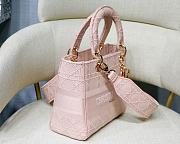 Dior Medium Lady D-Lite Bag Rosewood Cannage Embroidery & Rose Gold Size 24 x 20 x 11 cm - 3