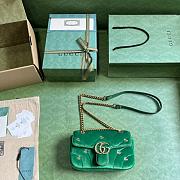 Gucci GG Marmont Mini Shoulder Bag 446744 Green Velvet Size 22x13x6 cm - 5