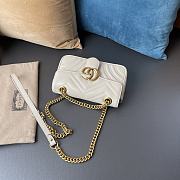 Gucci GG Marmont Mini Shoulder Bag White Leather 446744 Size 22x13x6 cm - 3