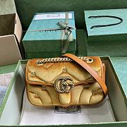 Gucci GG Marmont Mini Shoulder Bag 446744 Yellow Velvet Size 22x13x6 cm - 1