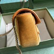 Gucci GG Marmont Mini Shoulder Bag 446744 Yellow Velvet Size 22x13x6 cm - 5