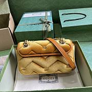 Gucci GG Marmont Mini Shoulder Bag 446744 Yellow Velvet Size 22x13x6 cm - 3