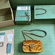 Gucci GG Marmont Mini Shoulder Bag 446744 Yellow Velvet Size 22x13x6 cm - 2