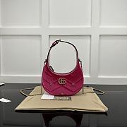 Gucci GG Marmont Half-Moon-Shaped Mini Bag 770983 Pink Velvet Size 21x16x5 cm - 1