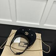 Gucci GG Marmont Half-Moon-Shaped Mini Bag 770983 Black Velvet Size 21x16x5 cm - 3