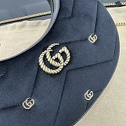 Gucci GG Marmont Half-Moon-Shaped Mini Bag 770983 Black Velvet Size 21x16x5 cm - 5