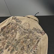 Dior Jacket Beige Cotton Denim with Multicolor Butterfly Around The World Motif - 2