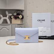 Celine Wallet On Chain Margo In Shiny Calfskin Light Lavender Size 19.5 X 12 X 4 CM - 1