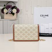 Celine Wallet On Chain Margo In Triomphe Canvas And Calfskin Grege Size 19.5 X 12 X 4 CM - 4