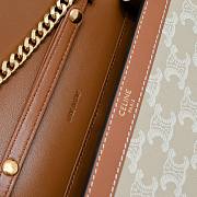 Celine Wallet On Chain Margo In Triomphe Canvas And Calfskin Grege Size 19.5 X 12 X 4 CM - 2