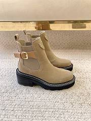 Louis Vuitton LV Beaubourg Ankle Boot Beige Suede - 1