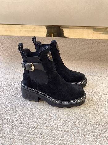 Louis Vuitton LV Beaubourg Ankle Boot Black Suede