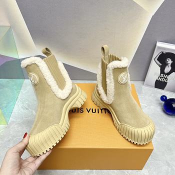 Louis Vuitton Ruby Flat Ankle Boot Beige Suede