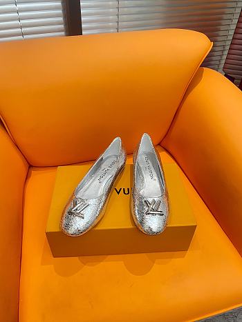 Louis Vuitton Nina Flat Ballerina Silver