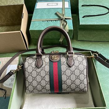 Gucci Ophidia GG Mini Top Handle Bag 772053 Beige & Ebony Size 21.5x14x11.5 cm