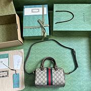Gucci Ophidia GG Mini Top Handle Bag 772053 Beige & Ebony Size 21.5x14x11.5 cm - 5