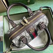 Gucci Ophidia GG Mini Top Handle Bag 772053 Beige & Ebony Size 21.5x14x11.5 cm - 4