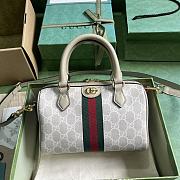 Gucci Ophidia GG Mini Top Handle Bag 772053 Beige & White Size 21.5x14x11.5 cm - 1