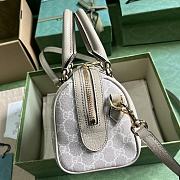 Gucci Ophidia GG Mini Top Handle Bag 772053 Beige & White Size 21.5x14x11.5 cm - 5