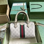 Gucci Ophidia GG Mini Top Handle Bag 772053 Beige & White Size 21.5x14x11.5 cm - 4