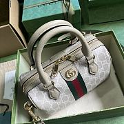Gucci Ophidia GG Mini Top Handle Bag 772053 Beige & White Size 21.5x14x11.5 cm - 3