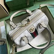 Gucci Ophidia GG Mini Top Handle Bag 772053 Beige & White Size 21.5x14x11.5 cm - 2