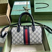 Gucci Ophidia GG Mini Top Handle Bag 772053 Beige & Blue Size 21.5x14x11.5 cm - 1