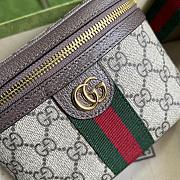 Gucci Ophidia Belt Bag With Web 699765 Beige & Ebony Size 18x12x6cm - 3