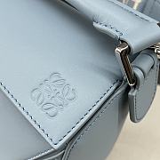 Loewe Small Puzzle Bag In Satin Calfskin Dusty Blue Size 24*10.5*16CM - 3