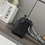 Loewe Small Puzzle Bag In Satin Calfskin Black Size 24*10.5*16CM - 3
