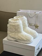 Dior Frost Ankle Boot White Shearling Embroidered with Cannage Motif - 1