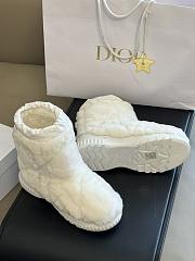 Dior Frost Ankle Boot White Shearling Embroidered with Cannage Motif - 3