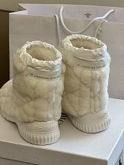 Dior Frost Ankle Boot White Shearling Embroidered with Cannage Motif - 4