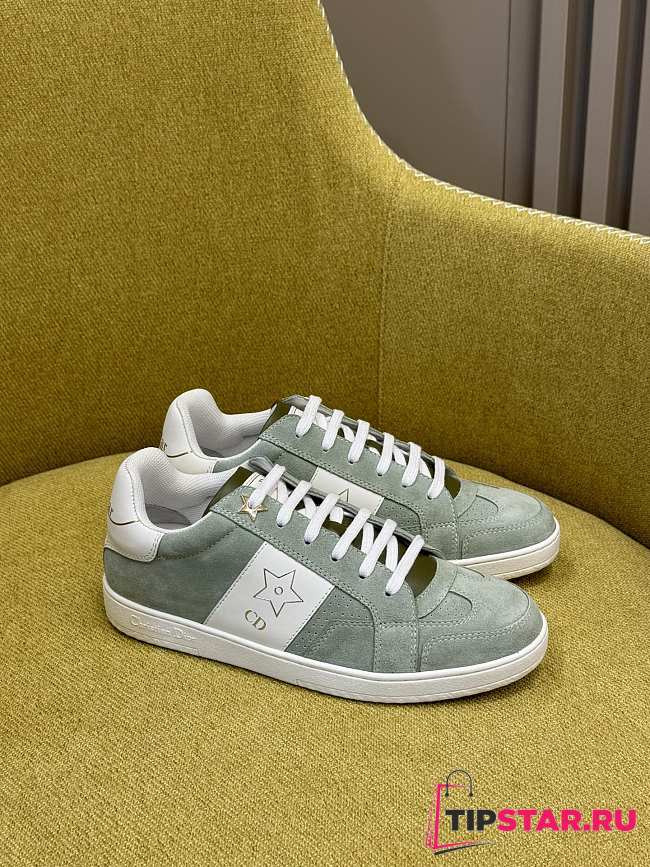 Dior Star Sneaker Pastel Peyote Green Suede Calfskin and White Calfskin  - 1